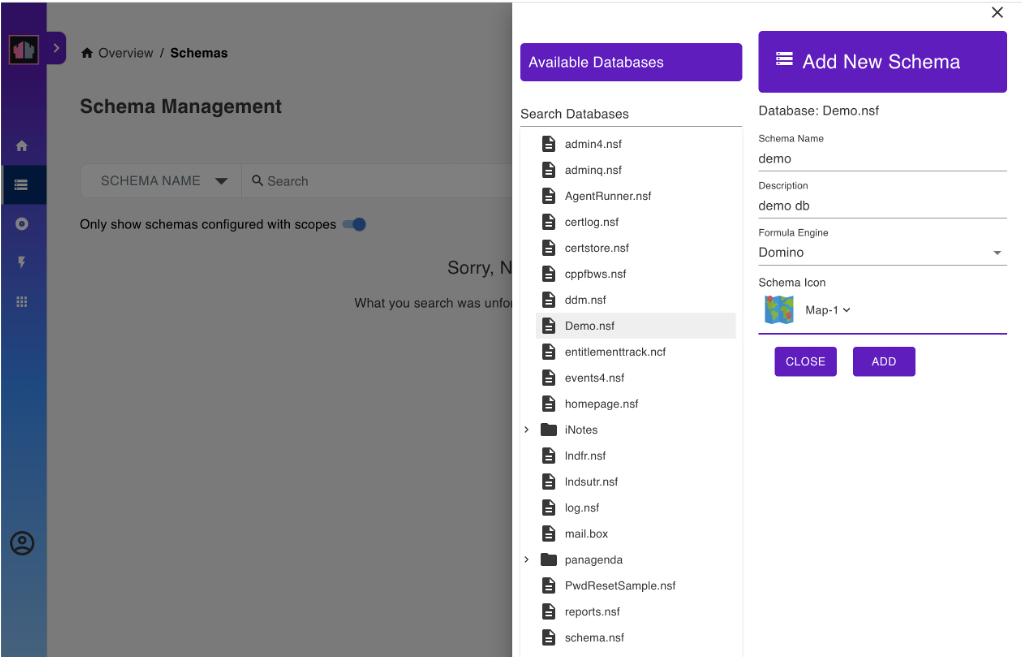Configure New Schema