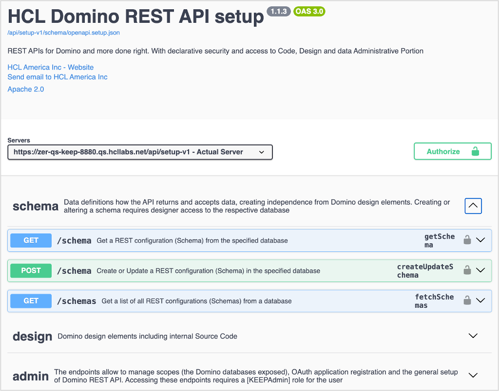 API schemas before admin is unavailable