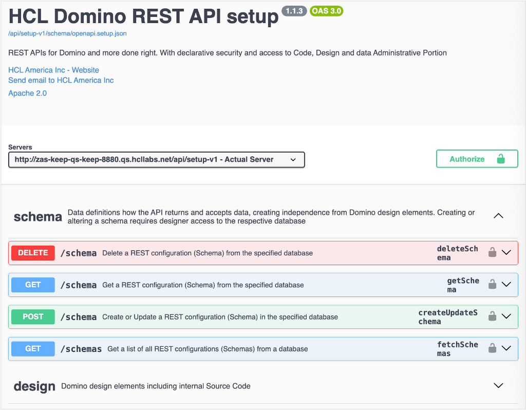 API schemas before admin is unavailable