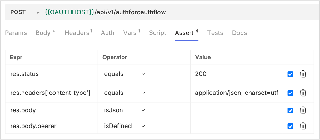 Bruno log in for OAuth acceptance API