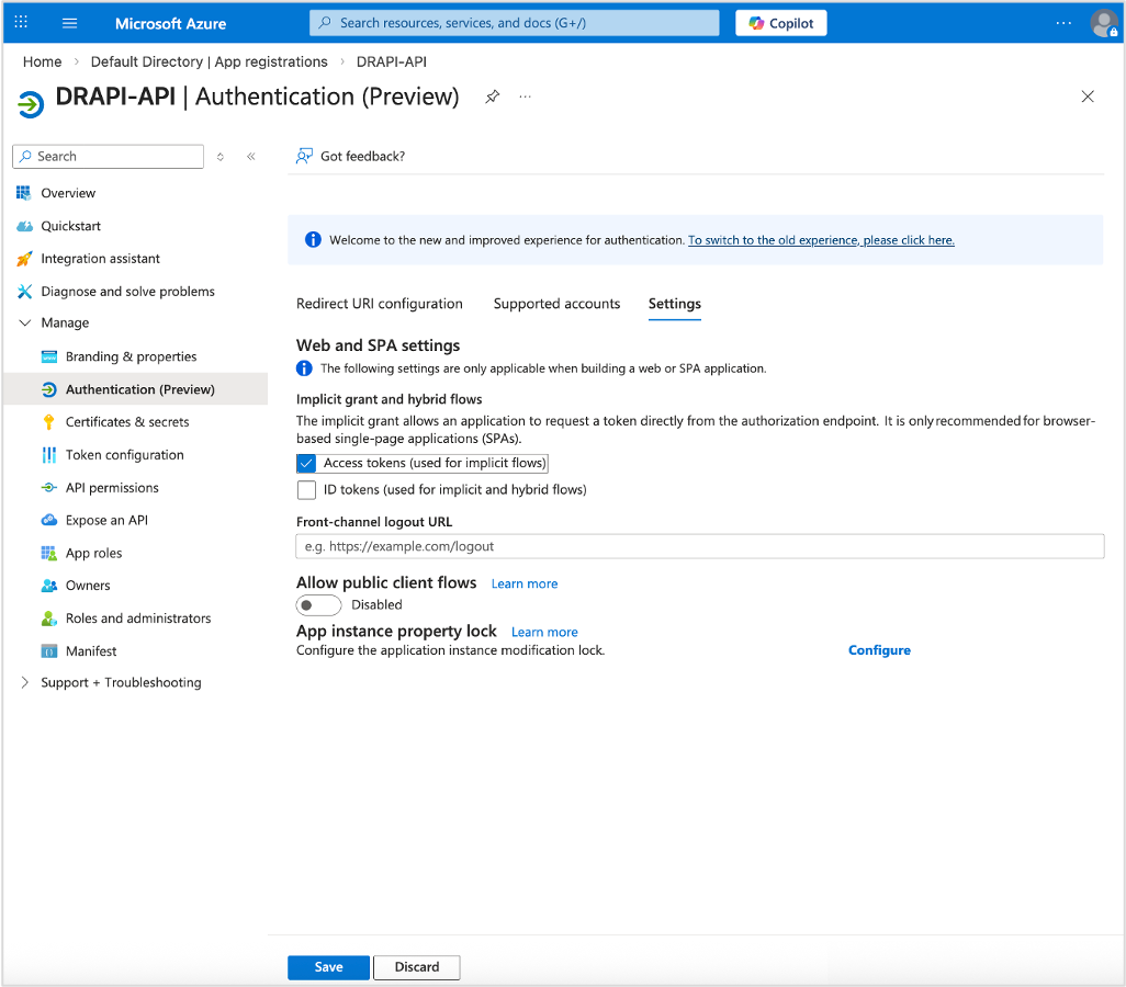 Azure app registration