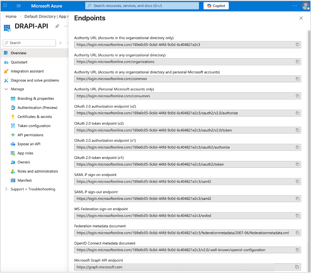 Azure app registration