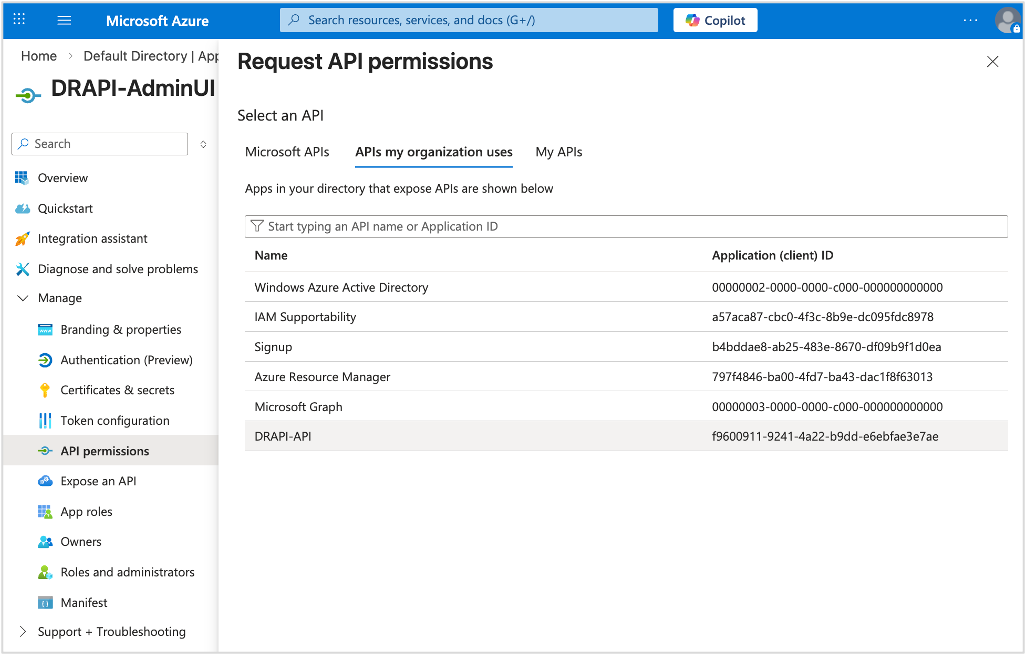 Azure app registration