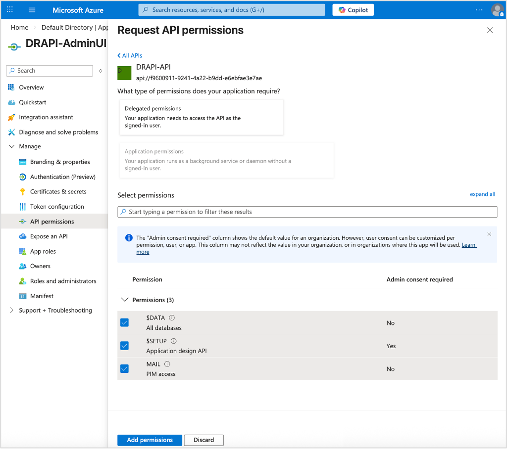 Azure app registration