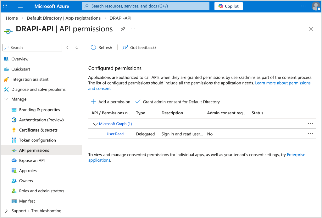 Azure app registration