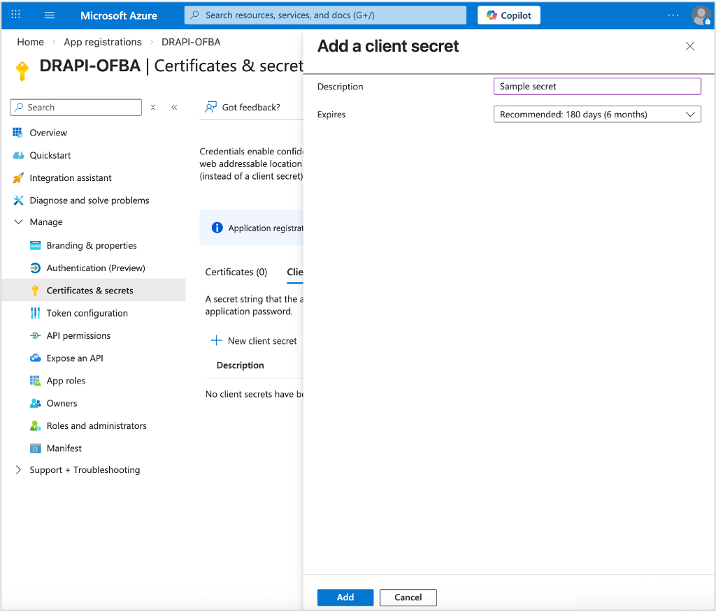 Azure app registration