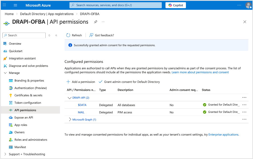 Azure app registration