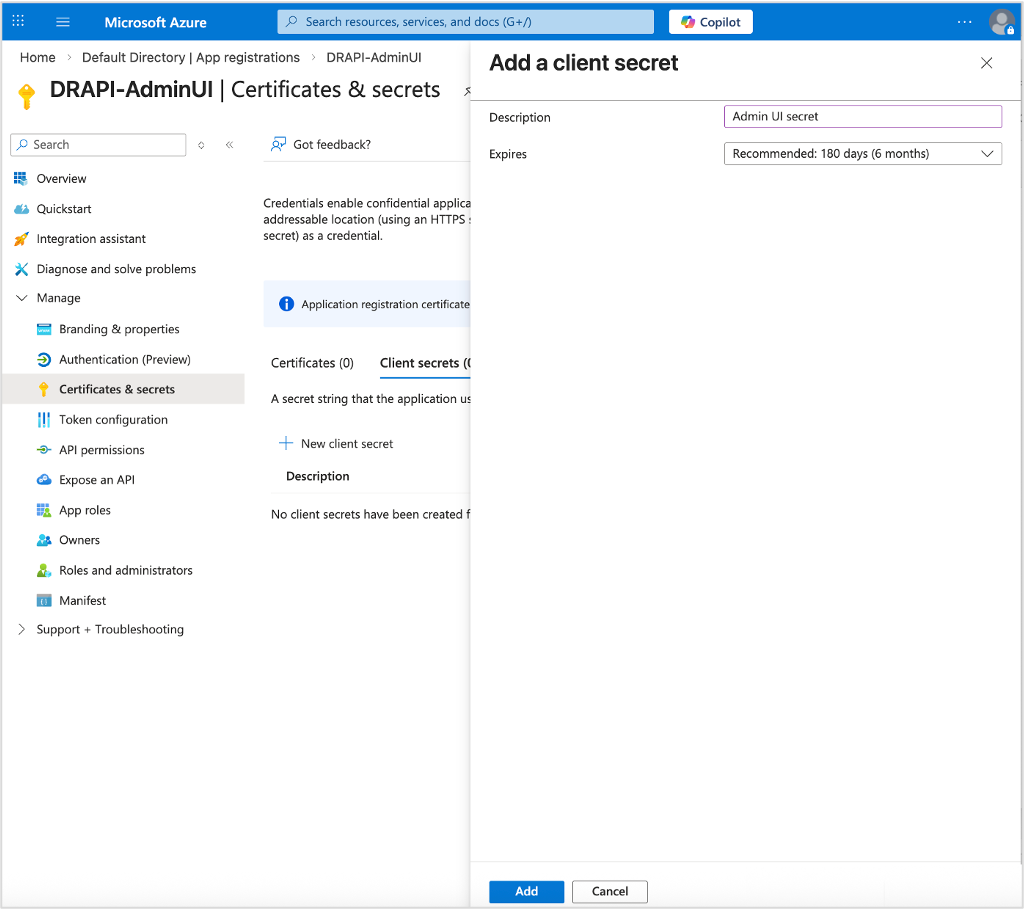 Azure app registration