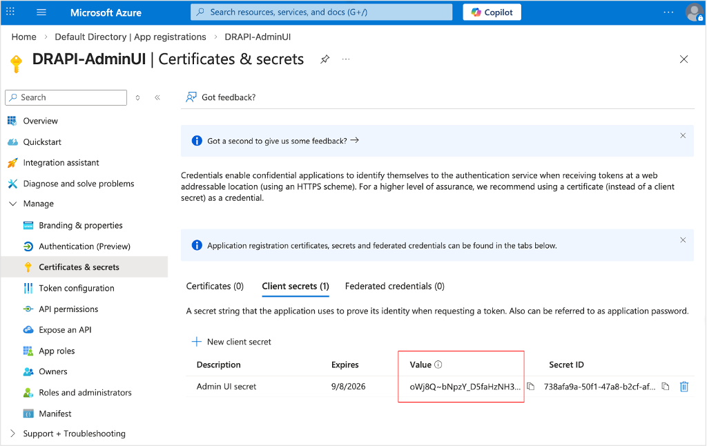 Azure app registration
