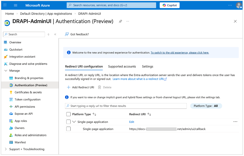 Azure app registration