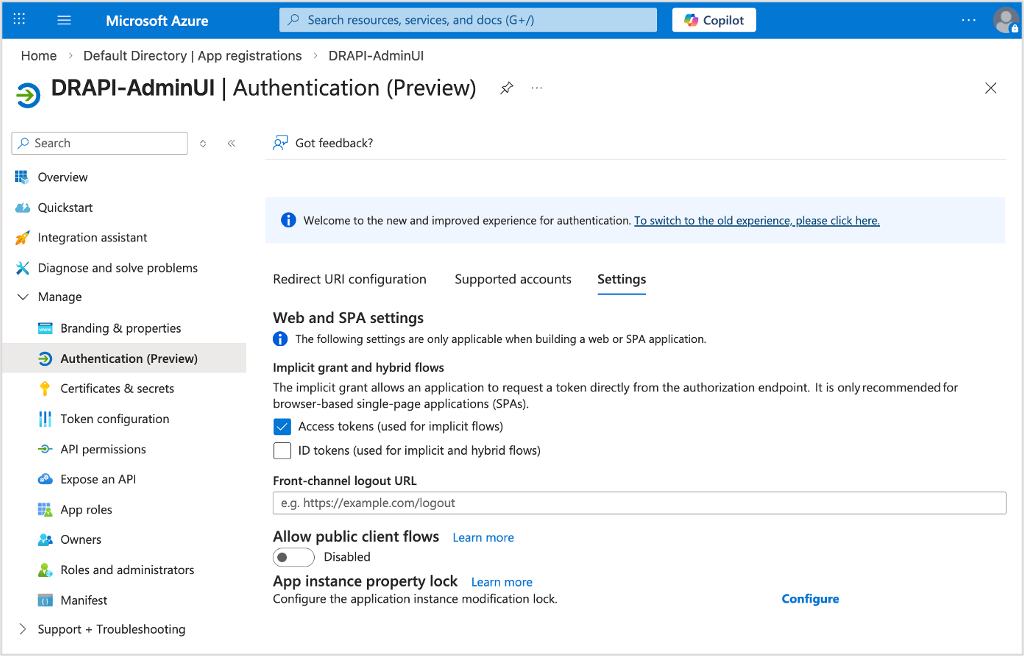 Azure app registration