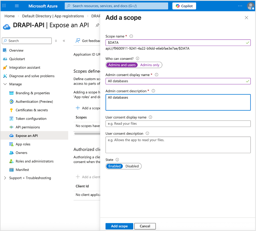 Azure app registration