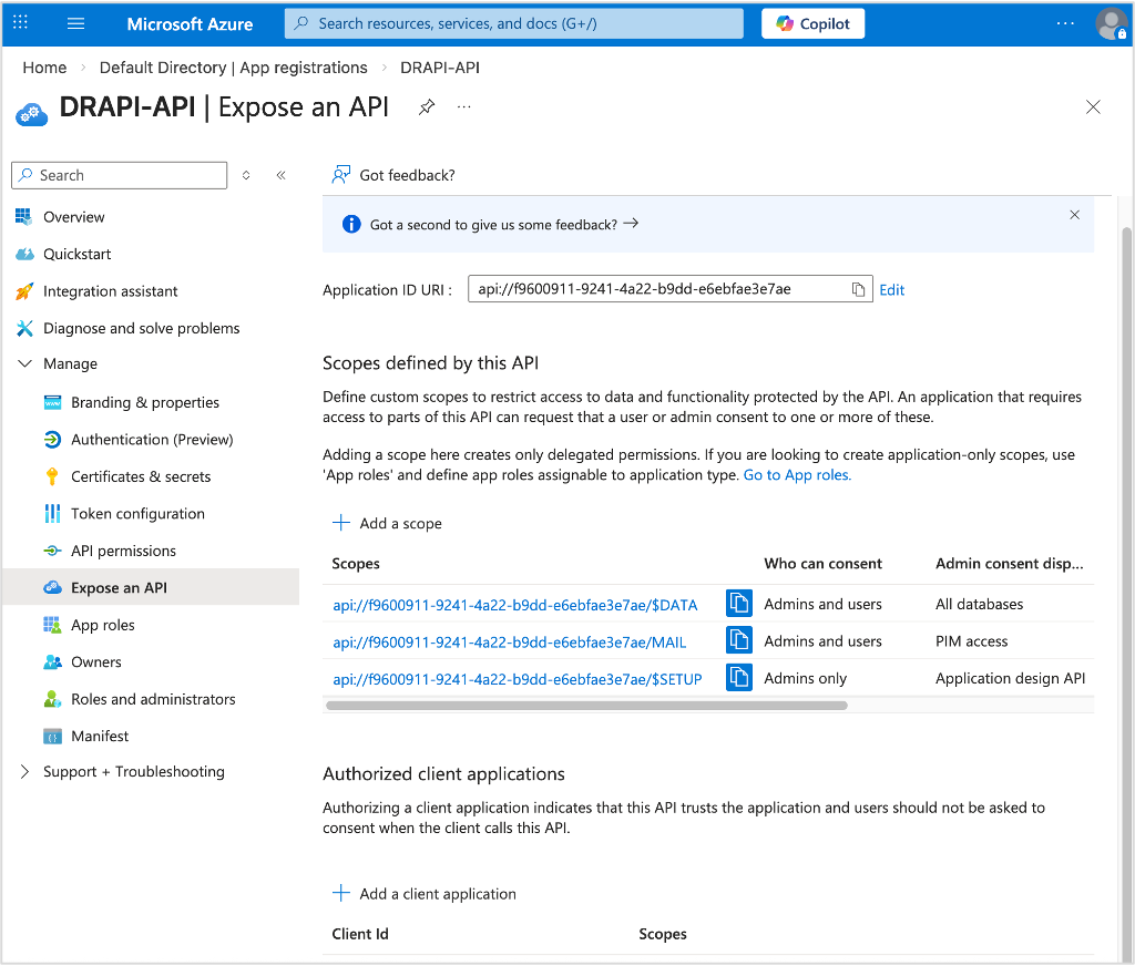 Azure app registration