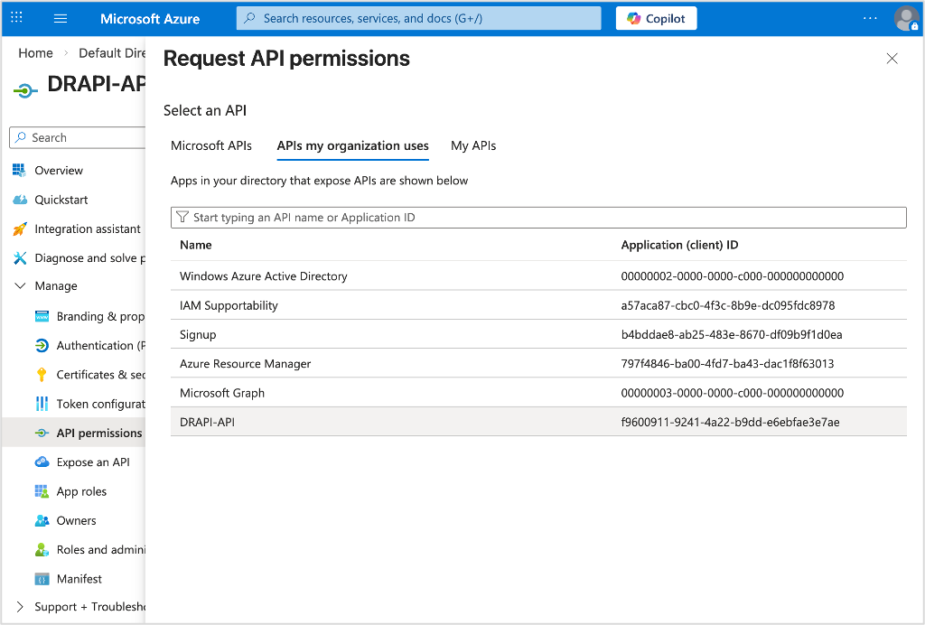Azure app registration