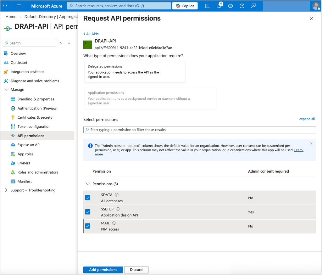 Azure app registration
