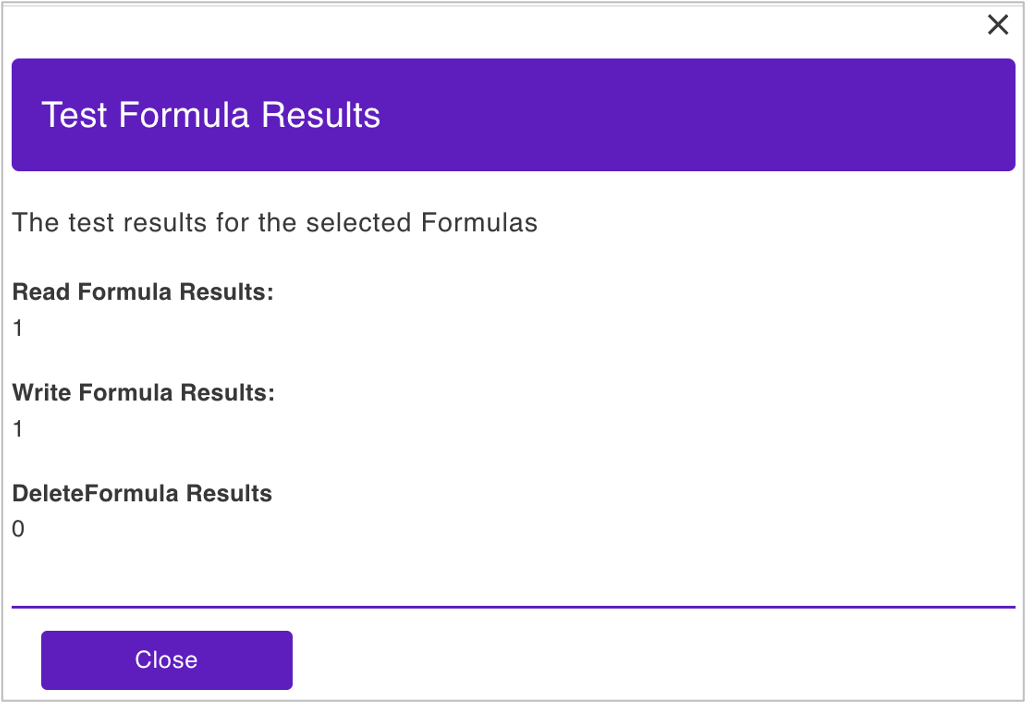 Test Formulas