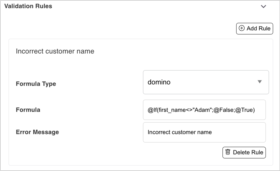 validation rule