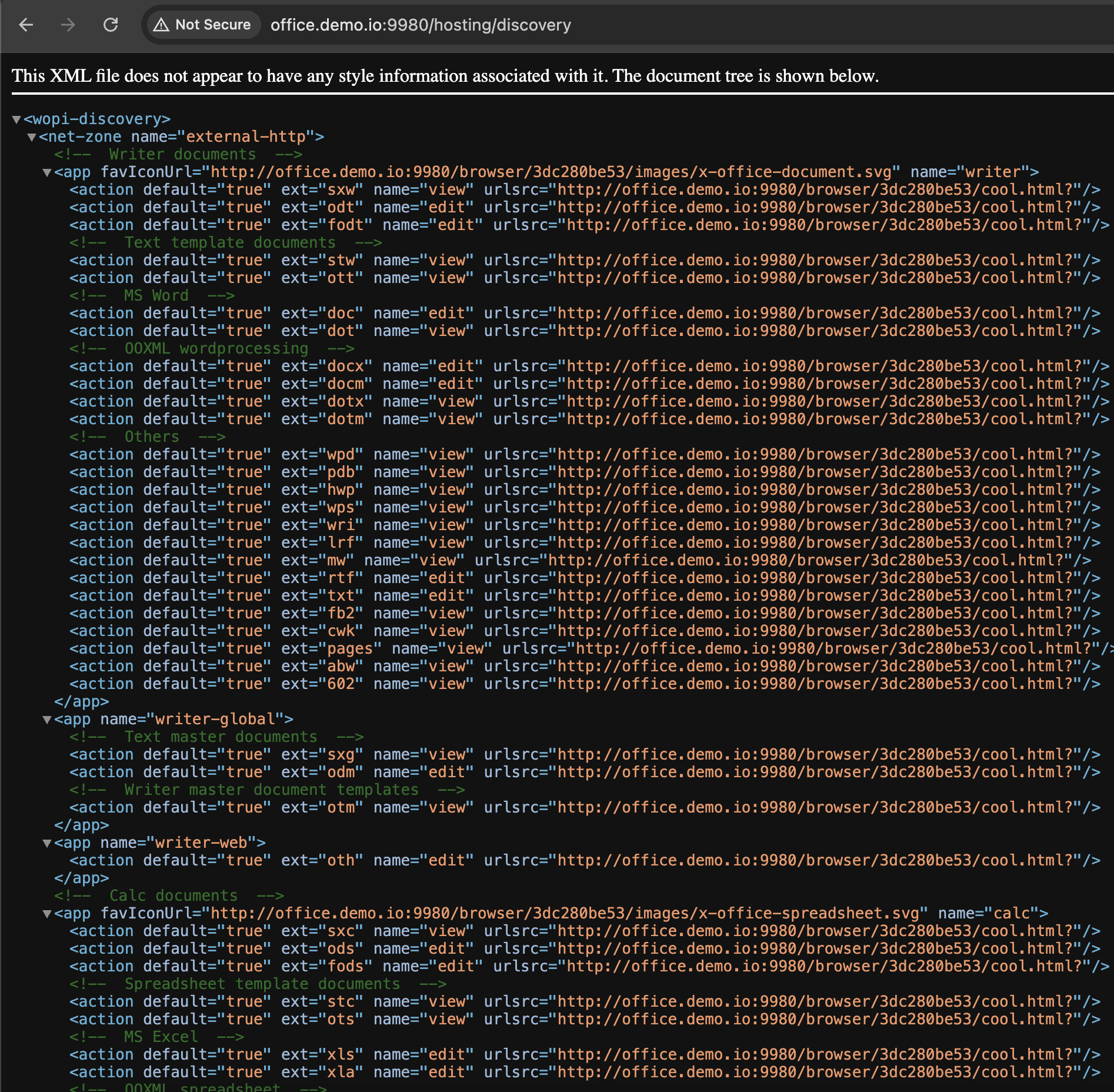 Collabora /hosting/discovery