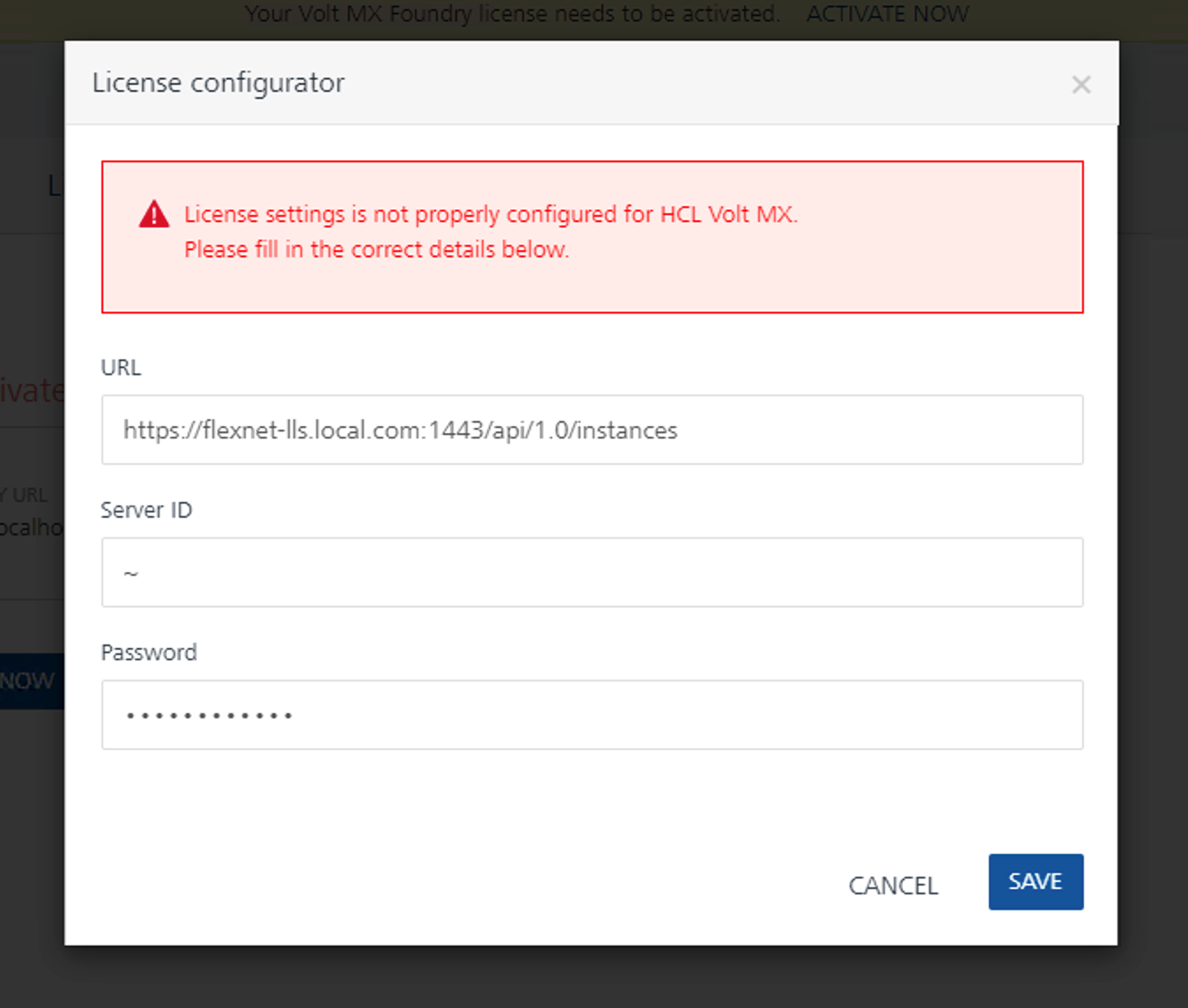 local license server configuration