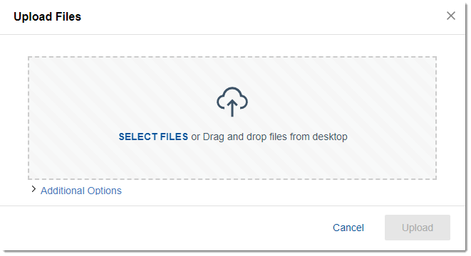 A screenshot of options when uploading a file