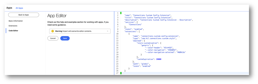 App Registry - Custom Config Sample