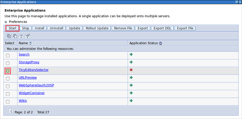 Show application list