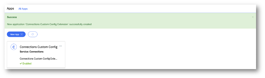 App Registry - Custom Config Created