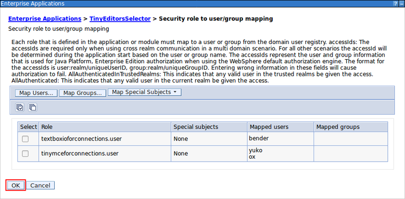 Accept the user/group choices for both editors