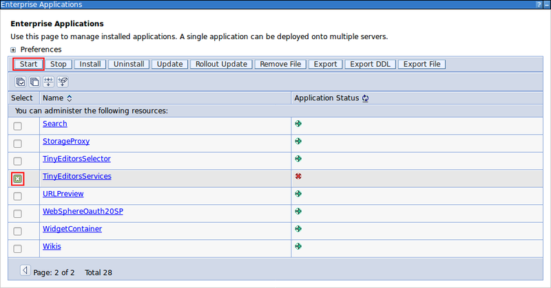 Show application list