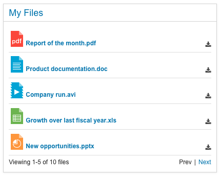 My Files widget