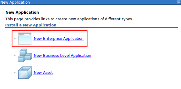 New Enterprise Application link