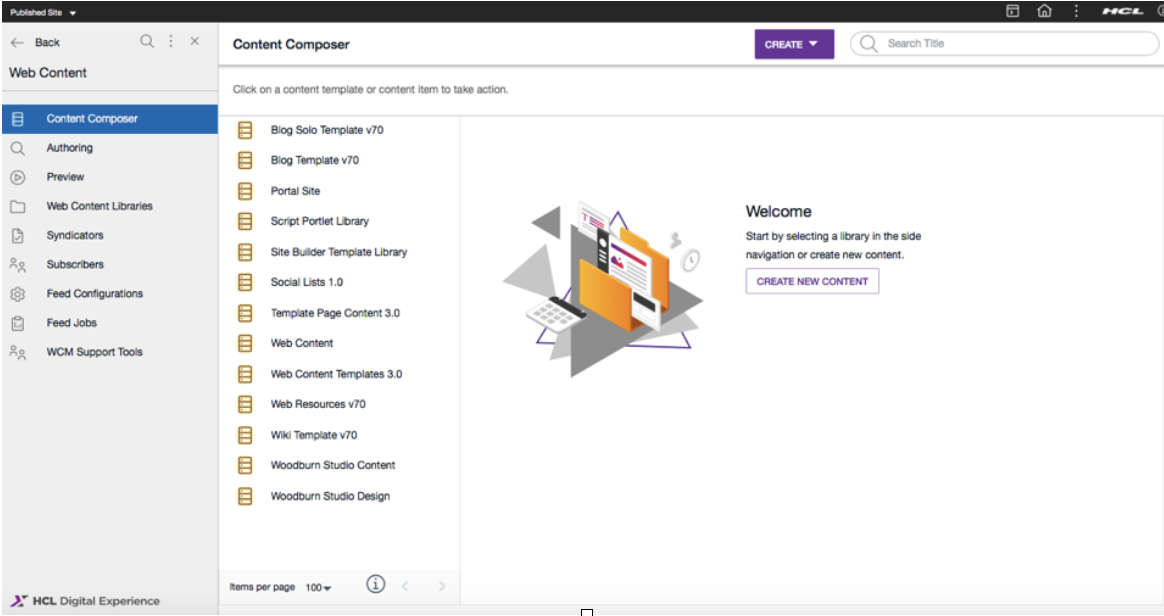 Select Web Content from the Practitioner Studio navigator