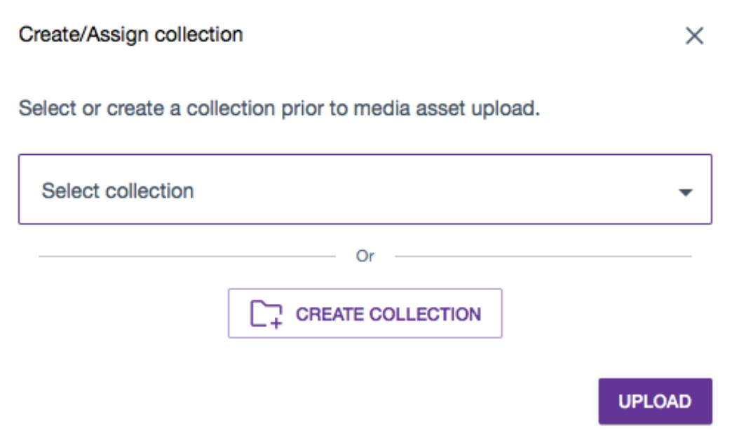 Create or assign rich media assets to a Collection