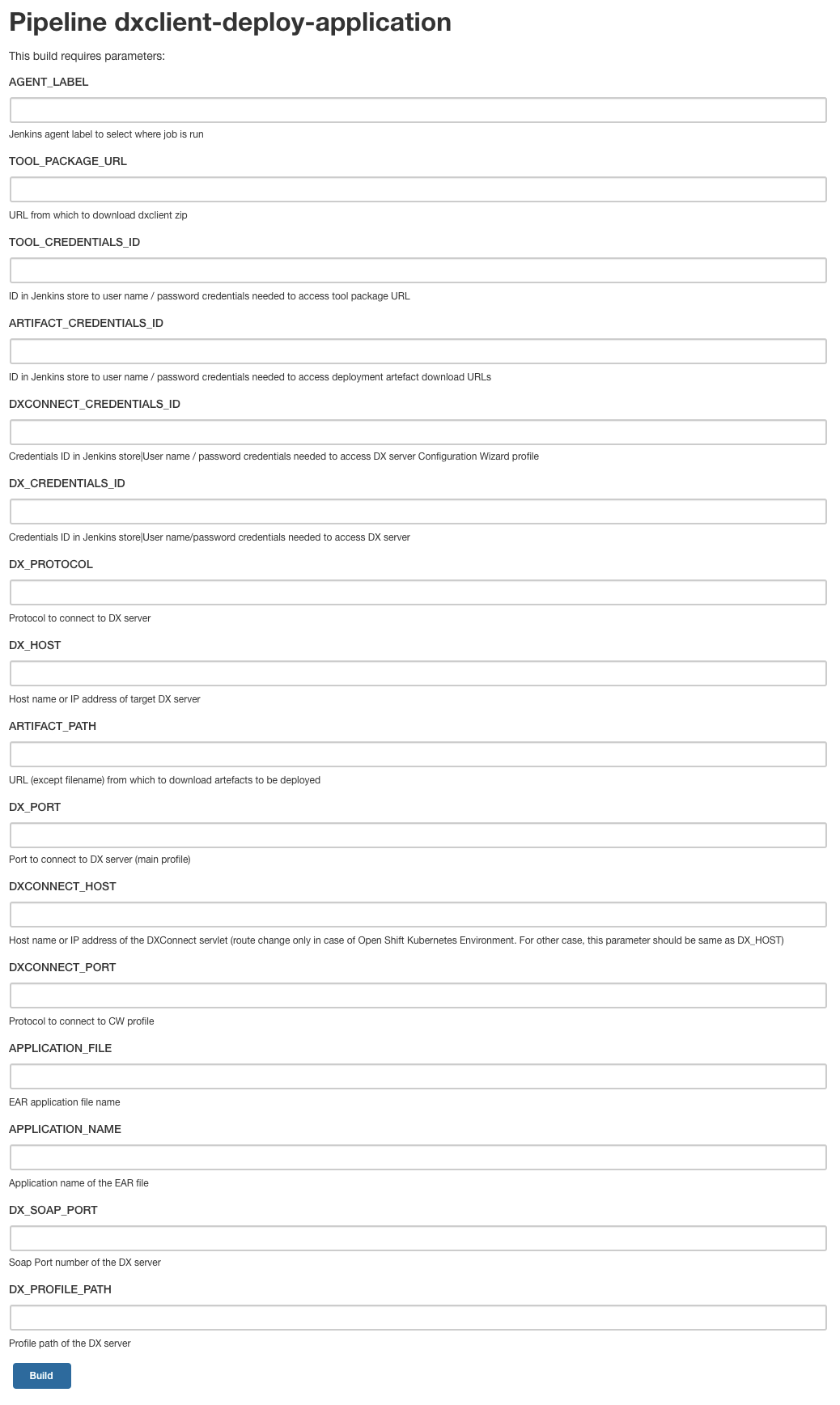 Pipeline DXClient deploy application sample