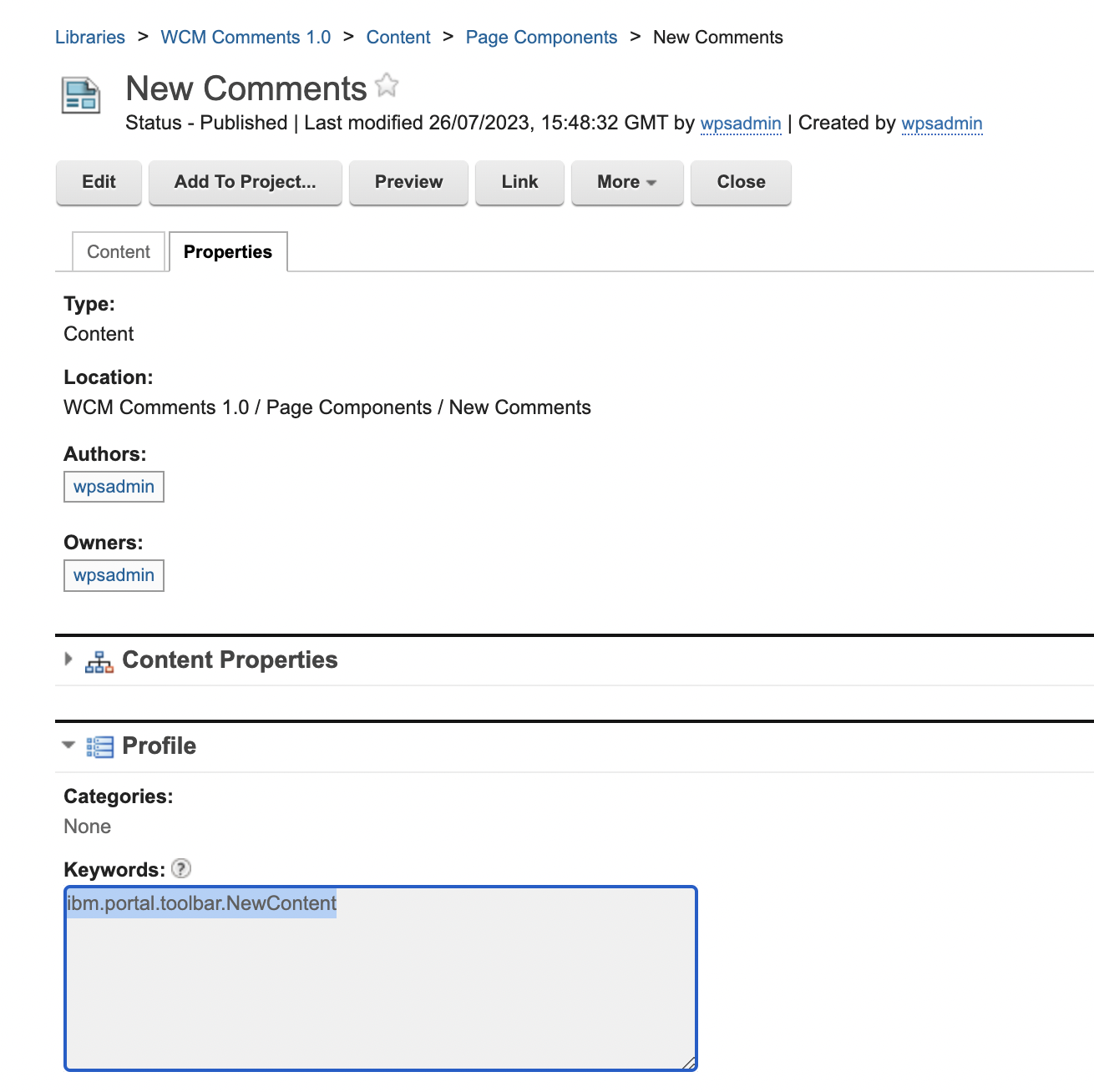 Enabling and Disabling Comments page component in Site Manager