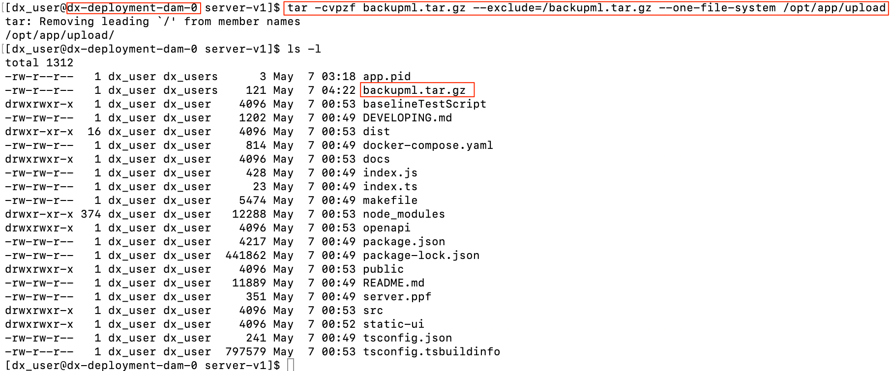 Backup and restore DAM media example 1