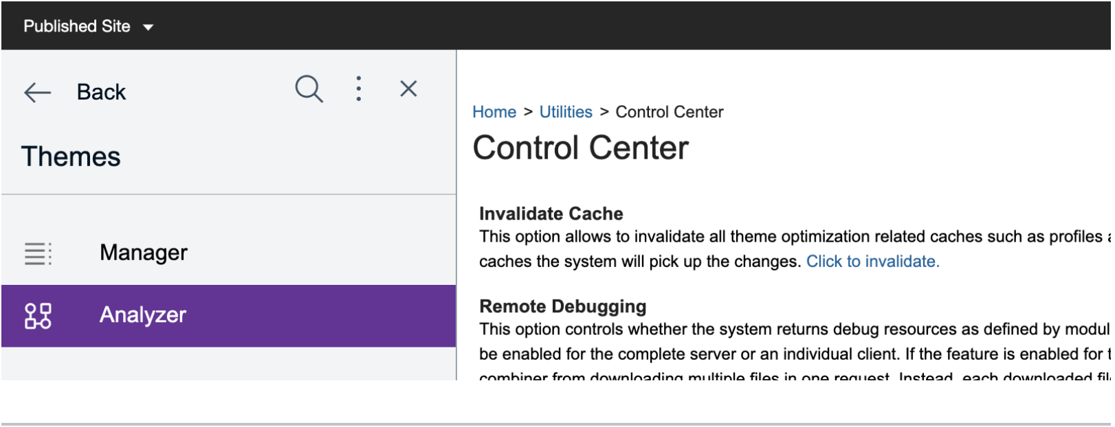 How to clear the theme caches.