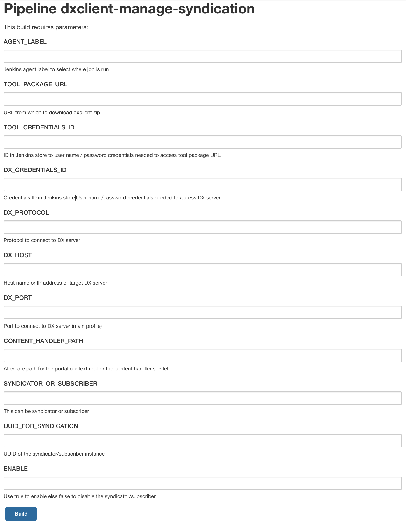 Pipeline DXClient manage syndication