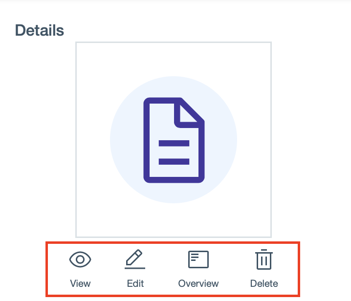 Content view, editing and delete options