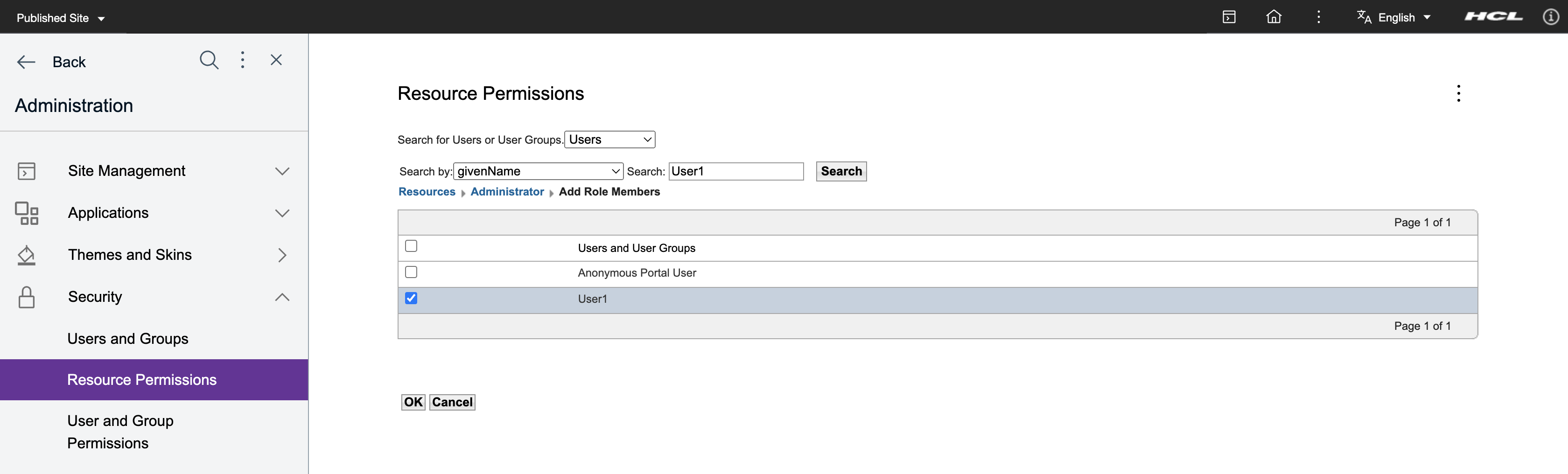 Set Administrator for User1