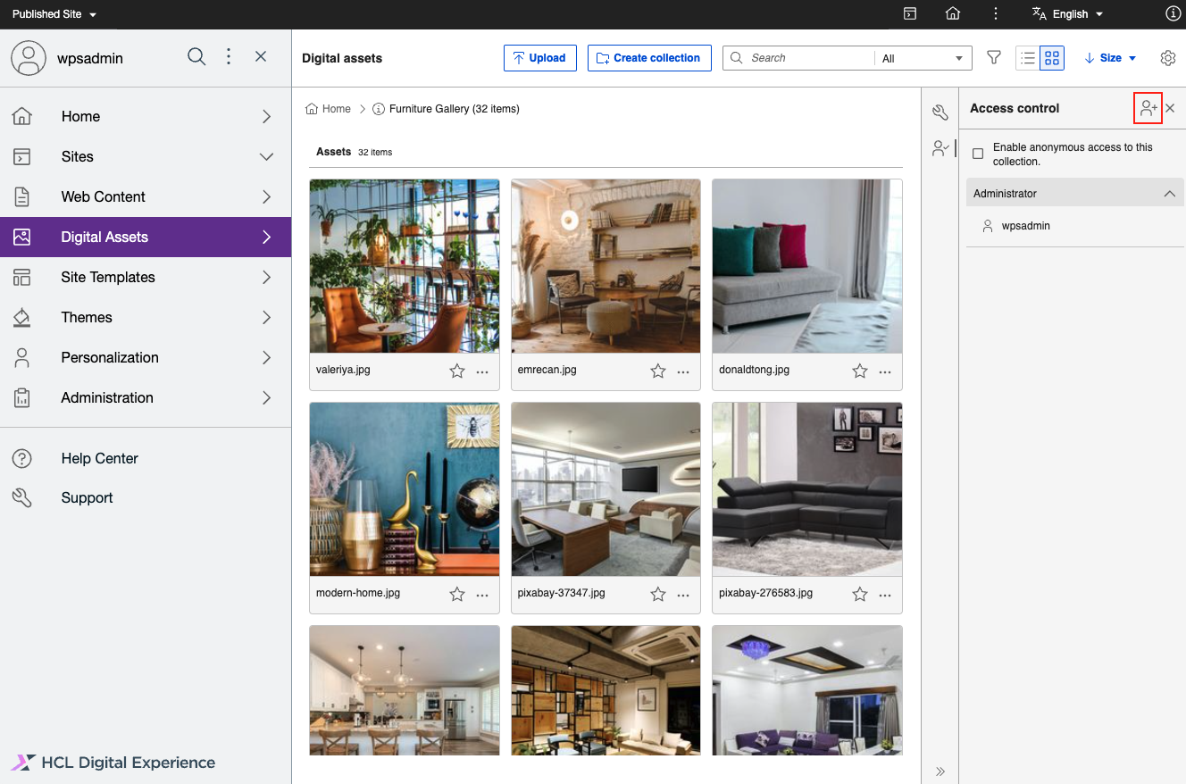 Access Control > Add user