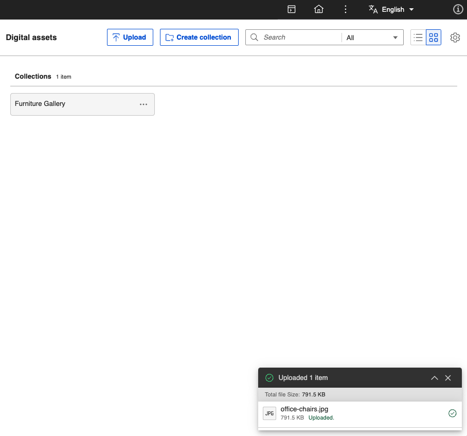 Upload completed with details viewed