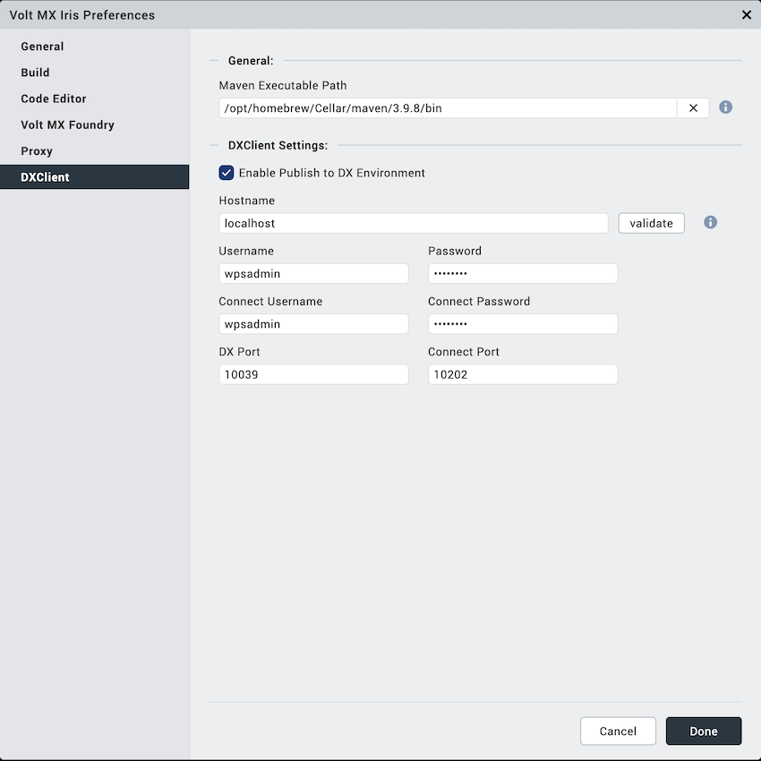 DX Host Configuration