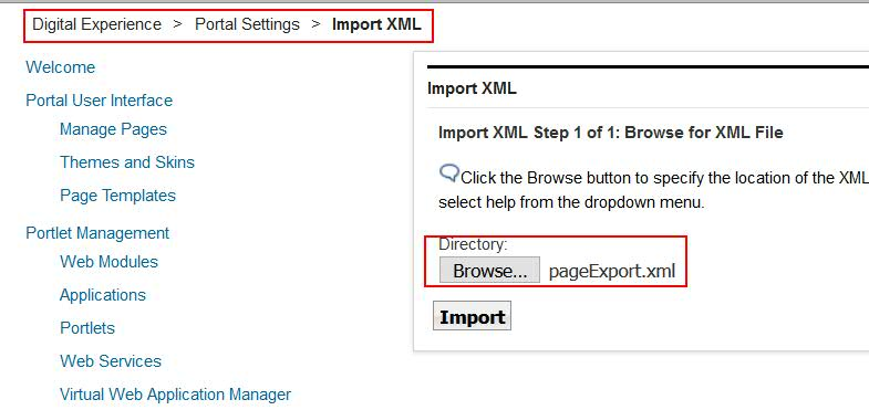 Import XML file