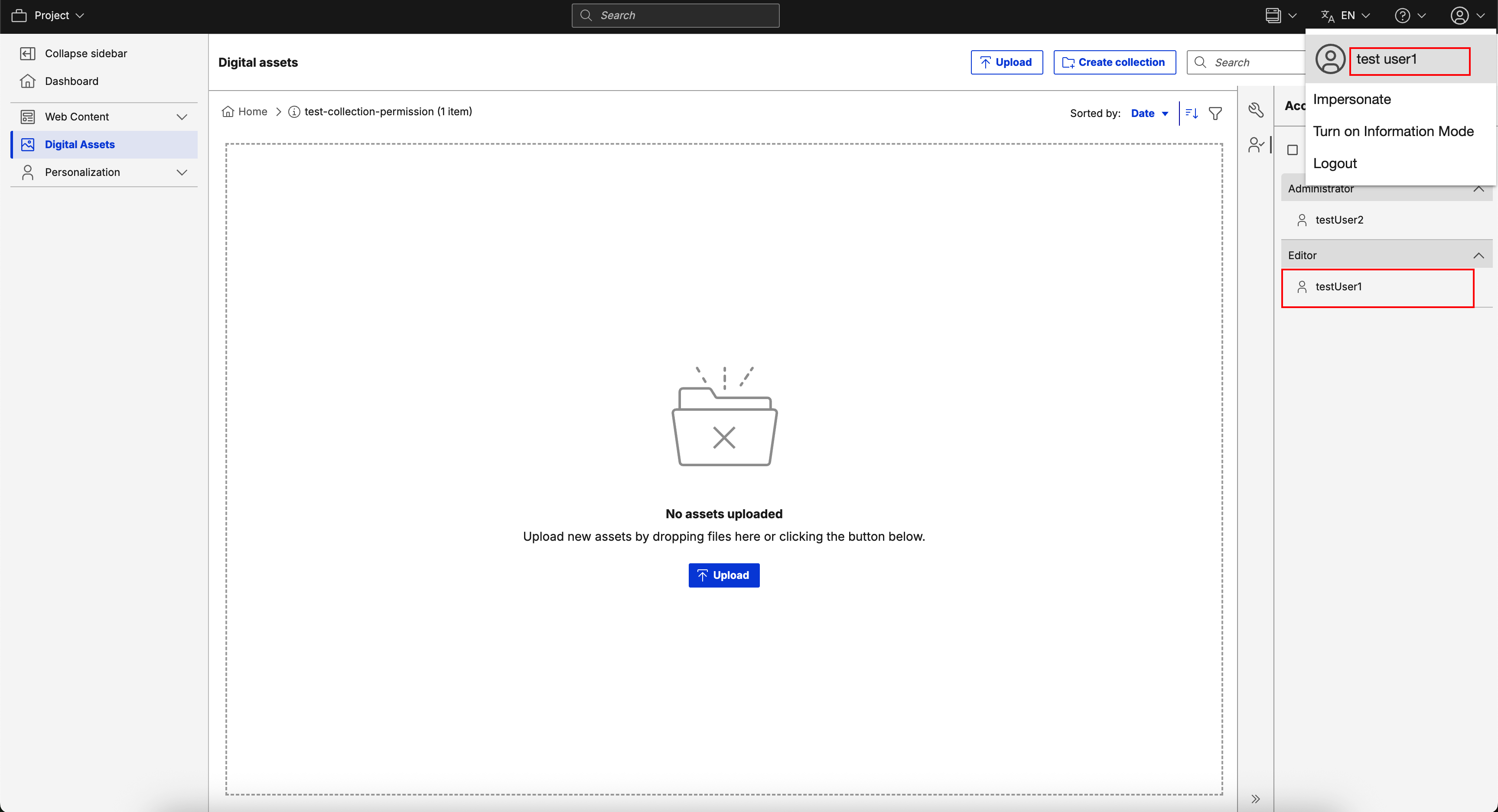 DAM Upgrade Self Permission