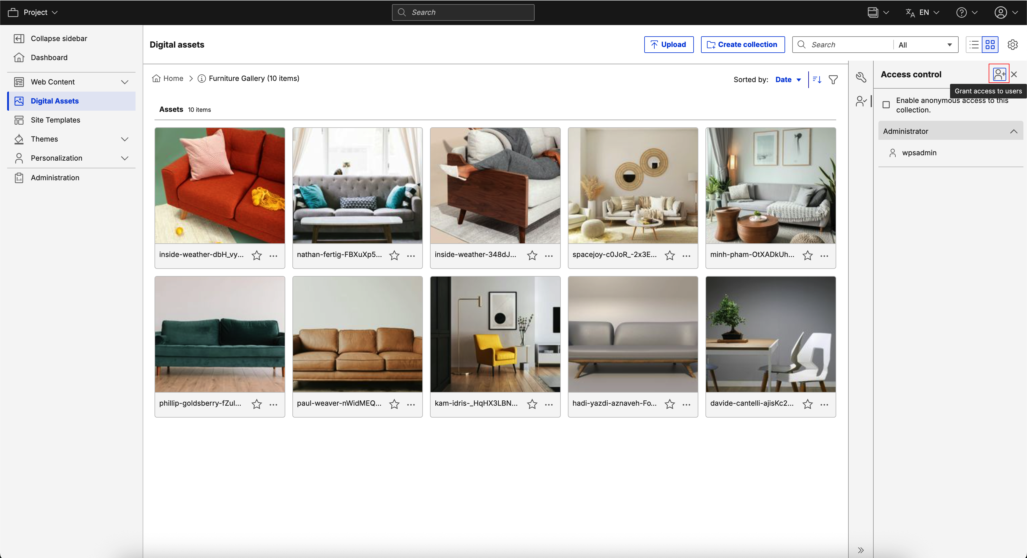 Access Control > Add user