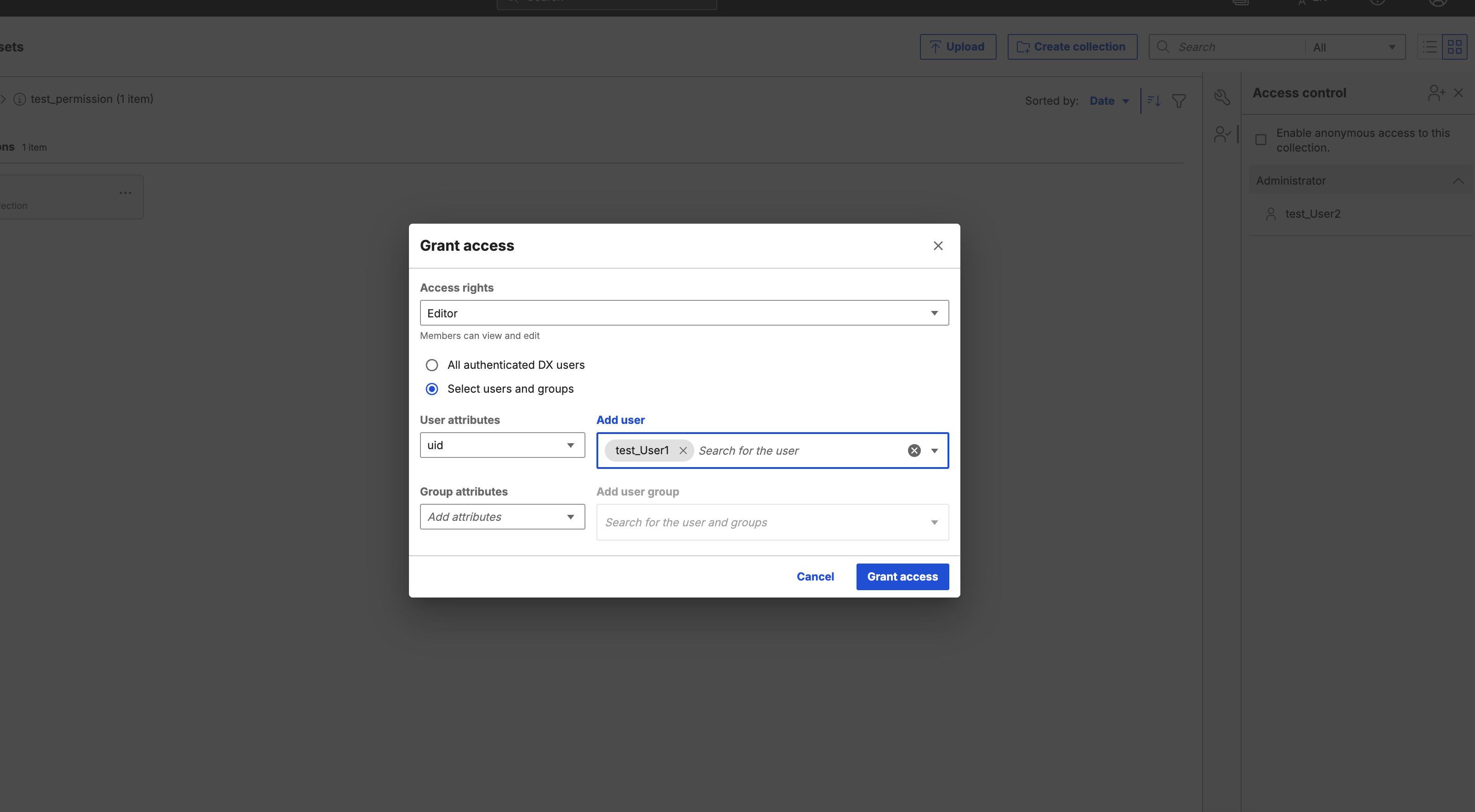 DAM Assign Permission to Users for a nested Collection