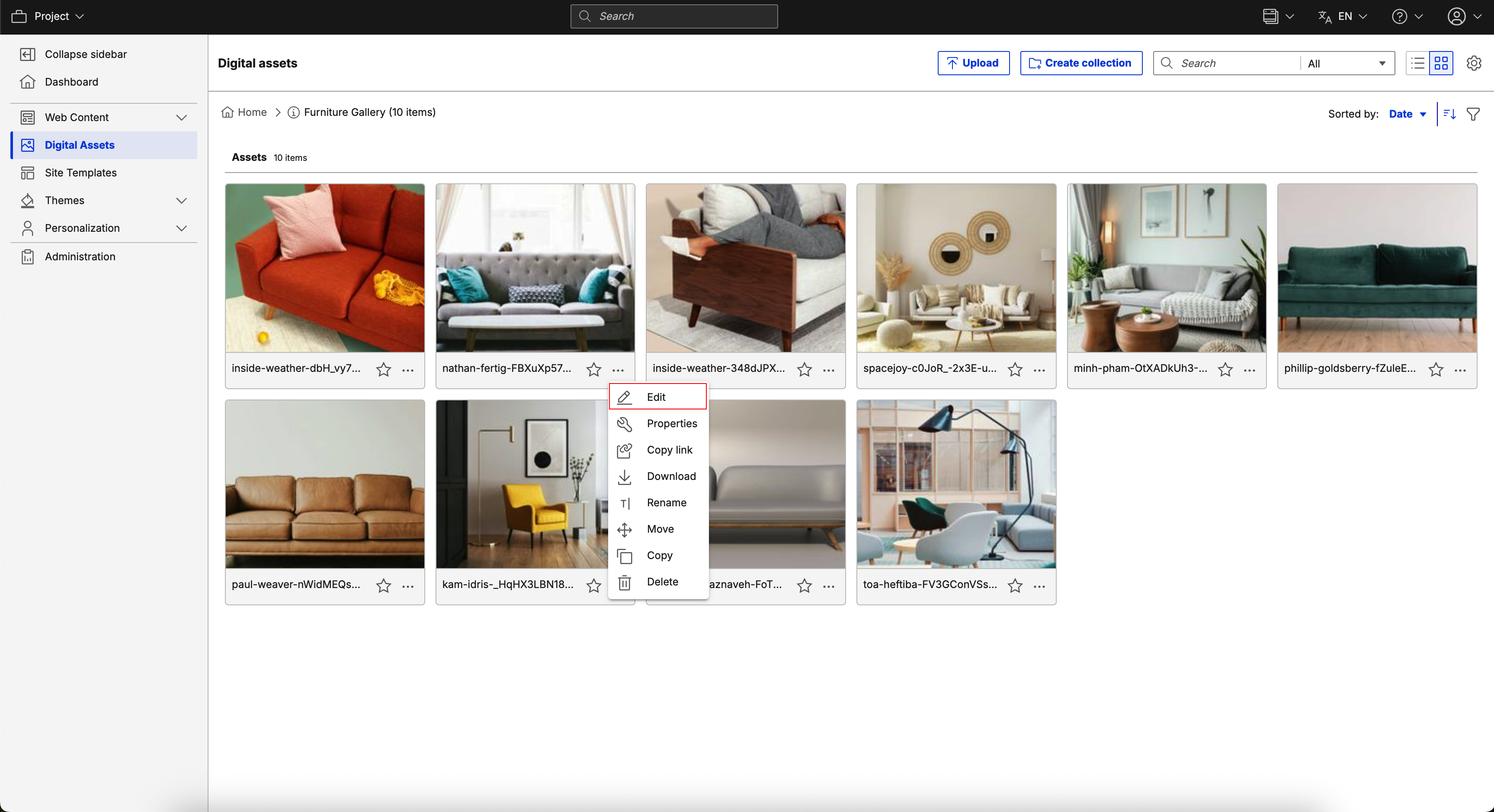 Edit digital media asset