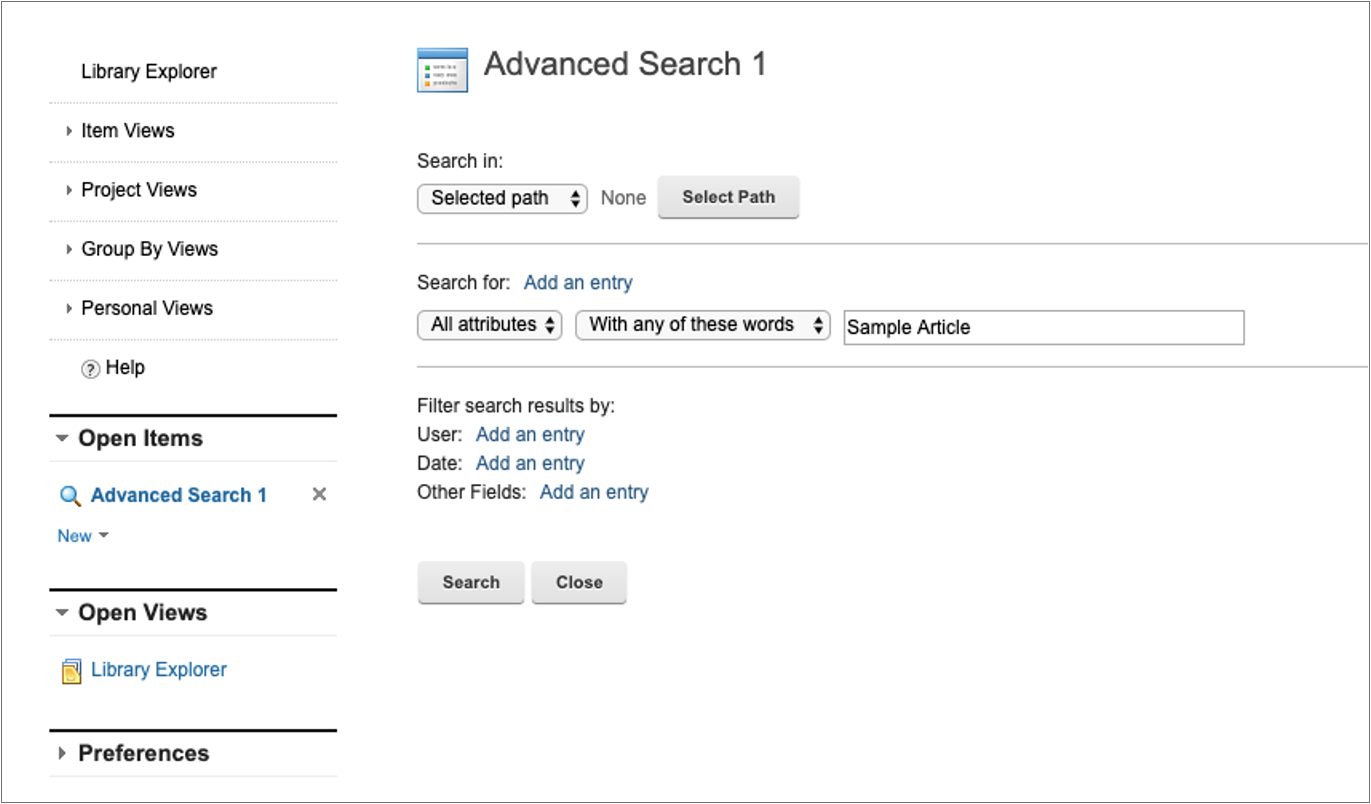 Advanced Search in WCM