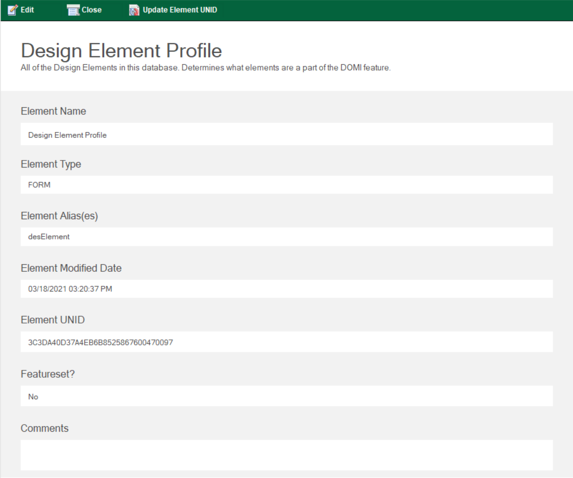 Design Element Profile